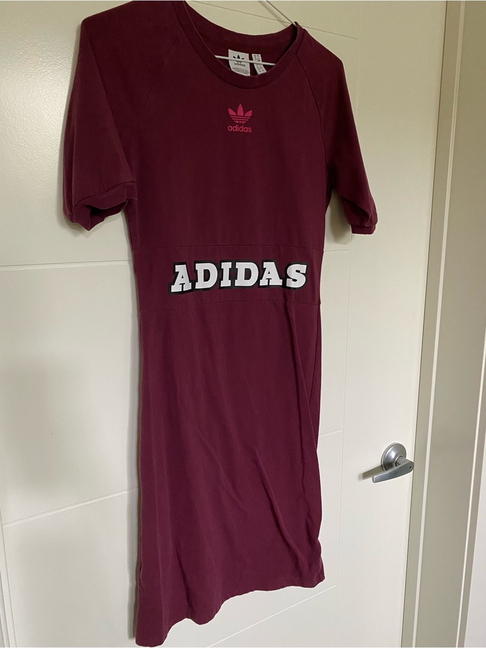 adidas Maroon Midi Bodycon Logo Dress